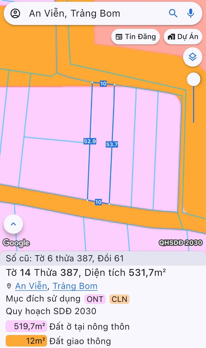 Đất nền 2 mặt tiền ấp Tân Đạt, An Viễn 530m² giá chỉ 2 tỷ - Cơ hội đầu tư hấp dẫn!