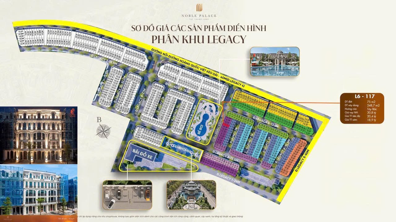 Townhouse Noble Palace Tây Thăng Long 75m² giá 18 tỷ - View bể bơi trực diện!