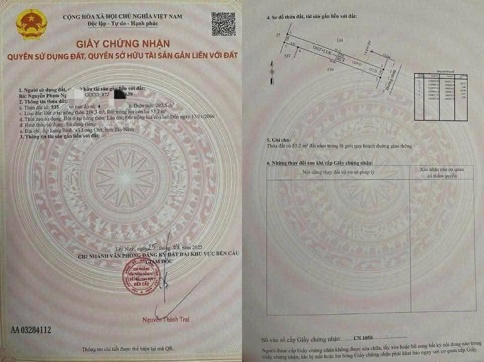 Lô đất đẹp mặt tiền nhựa Long Chử 290m² giá 370 triệu - Sổ hồng riêng, đầu tư sinh lời!