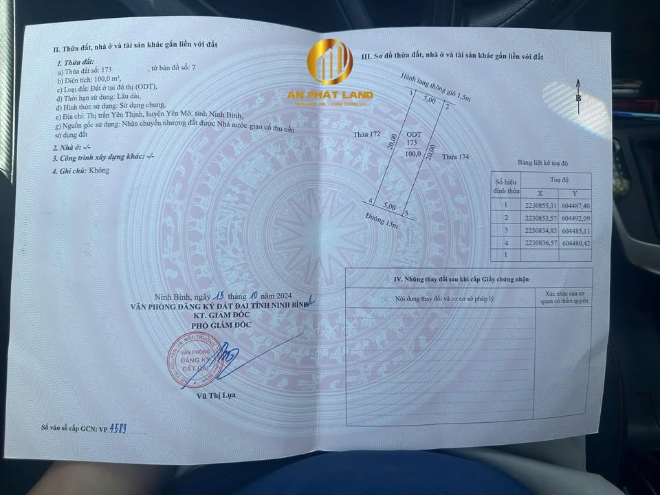 Lô đất đẹp Yên Thịnh, Yên Mô 100m² giá 2 tỷ - Hướng Tây Nam, vị trí thuận lợi!