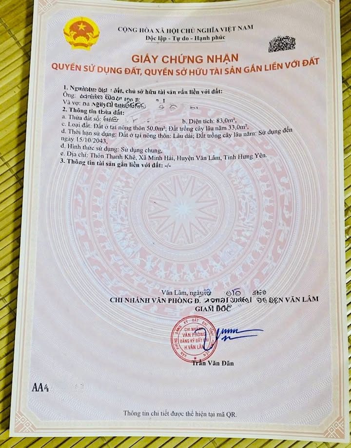 Đất nền Minh Hải, Văn Lâm 167m² - Sổ đỏ chính chủ, ô tô vào tận nhà!