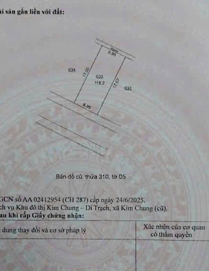 Lô đất dịch vụ Thăng Long 9, Kim Chung, Hoài Đức 118.2m² - Giá đầu tư hấp dẫn!