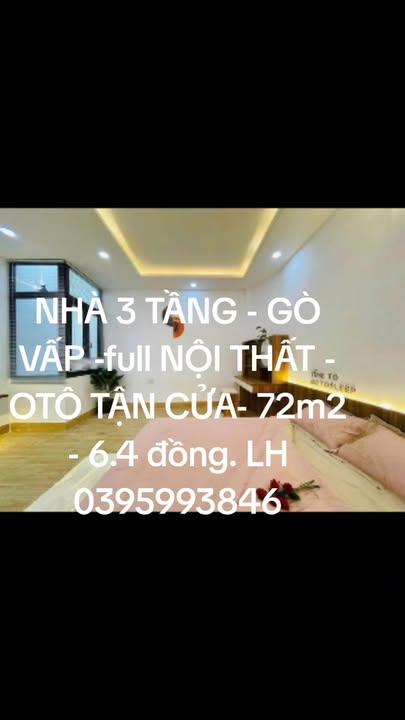 Nhà hẻm ô tô đỗ cửa, Gò Vấp, 72m² giá 6.4 tỷ - Nở hậu tài lộc!