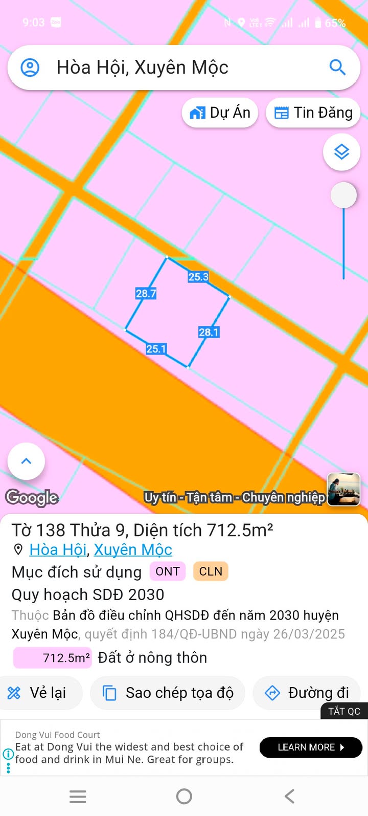 Đất thổ cư Hòa Hội 7250m² giá 7.5 tỷ - Mặt tiền đường nhựa, vị trí đắc địa!