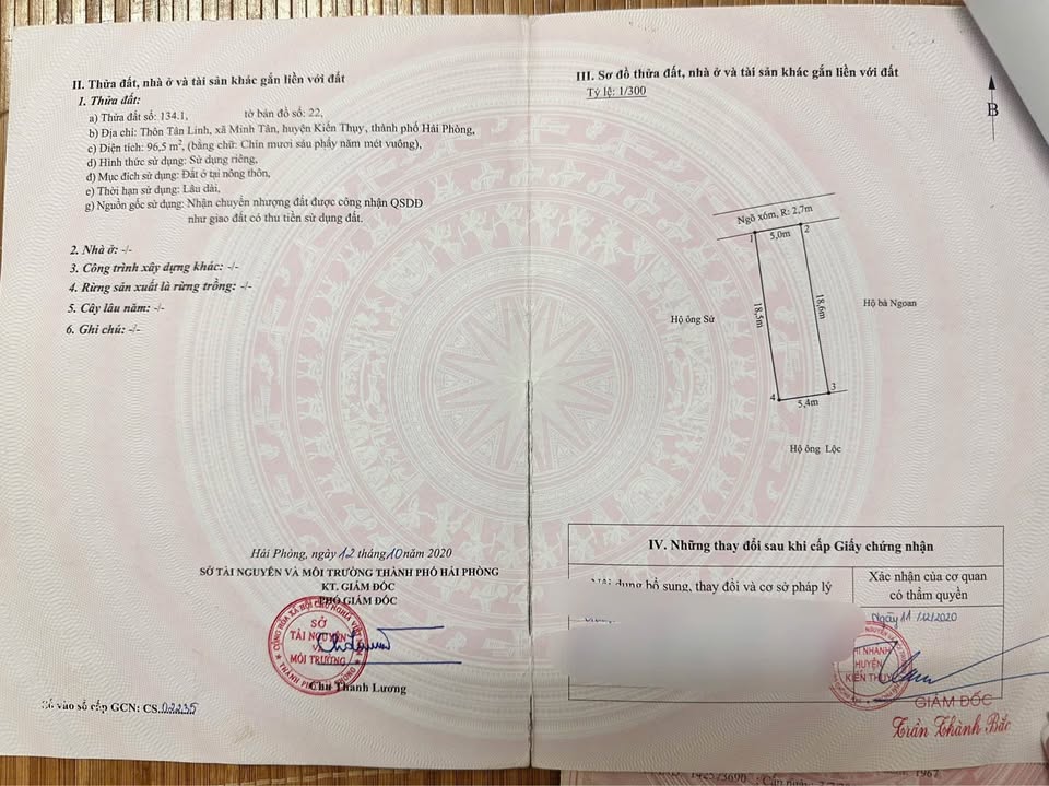 Đất nền 96,5m² tại Minh Tân, Kiến Thụy - Giá tốt cho nhà đầu tư!