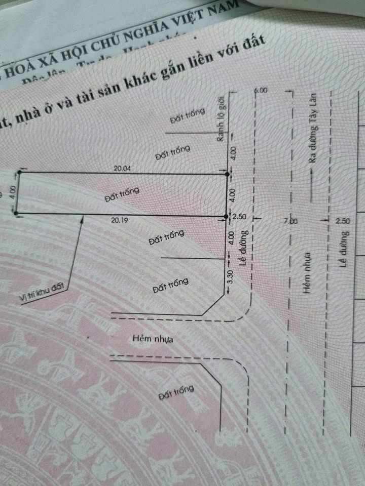 Đất phân lô 125 Tây Lân, Bình Tân 80m² giá 5.2 tỷ - Tiện ích đầy đủ, an ninh tốt!