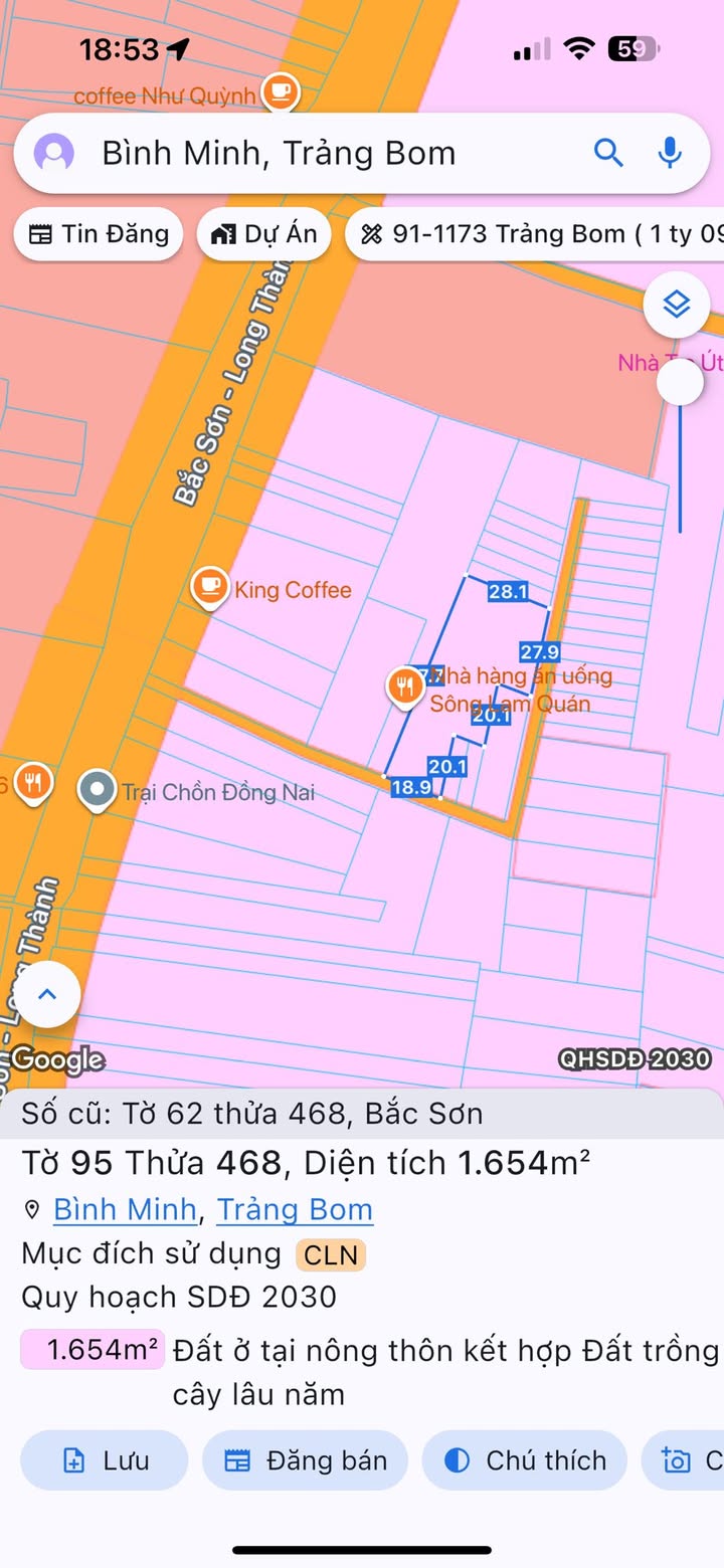 Đất Phú Sơn Trảng Bom 1.600m² giá 5.7 tỷ - Sổ đỏ chính chủ, 3 mặt tiền đường