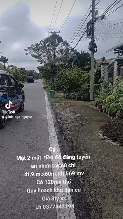 Đất nền 2 mặt tiền Đỗ Đăng Tuyển, Củ Chi 540m² giá 3 tỷ - Cơ hội đầu tư hấp dẫn!