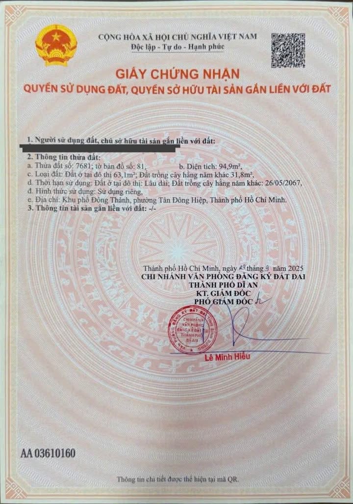 Đất nền Tân Đông Hiệp 95m² giá 2.85 tỷ - Đầu tư sinh lời ngay!