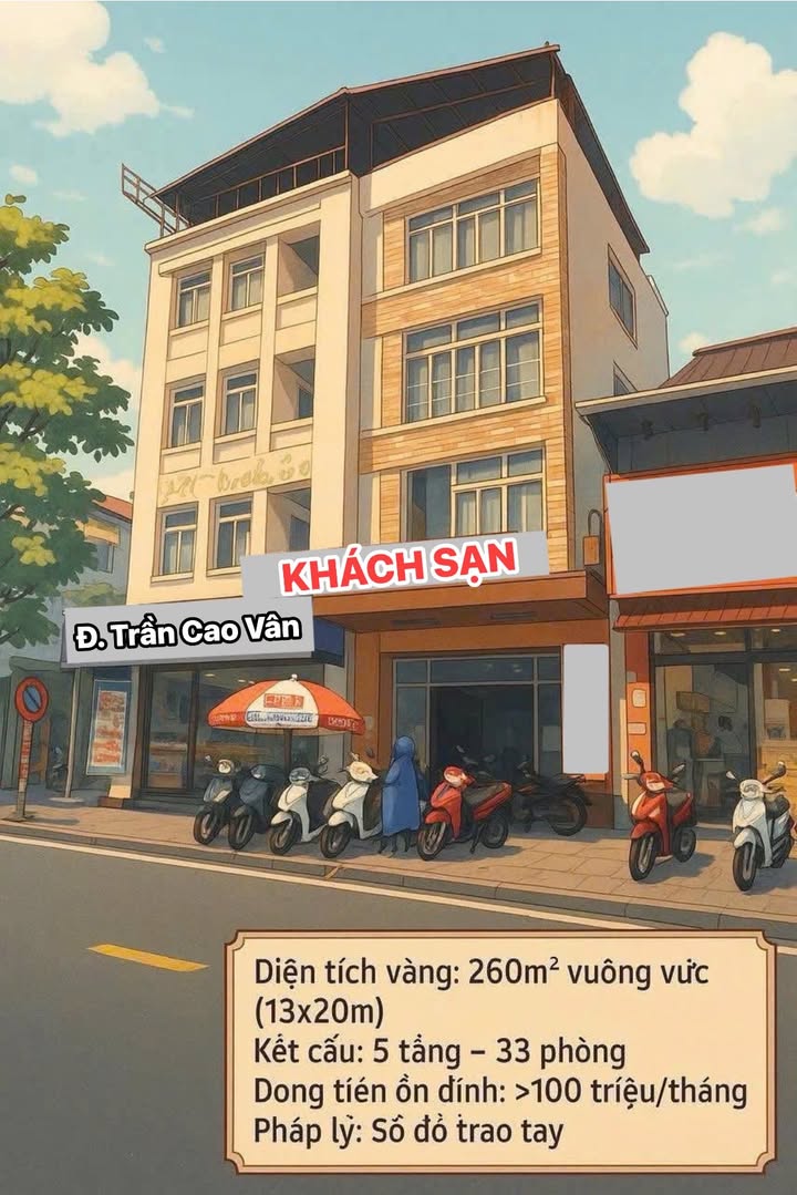 Khách sạn VIP Luxury Trần Cao Vân 260m² giá 4x tỷ - Đầu tư sinh lời bền vững!
