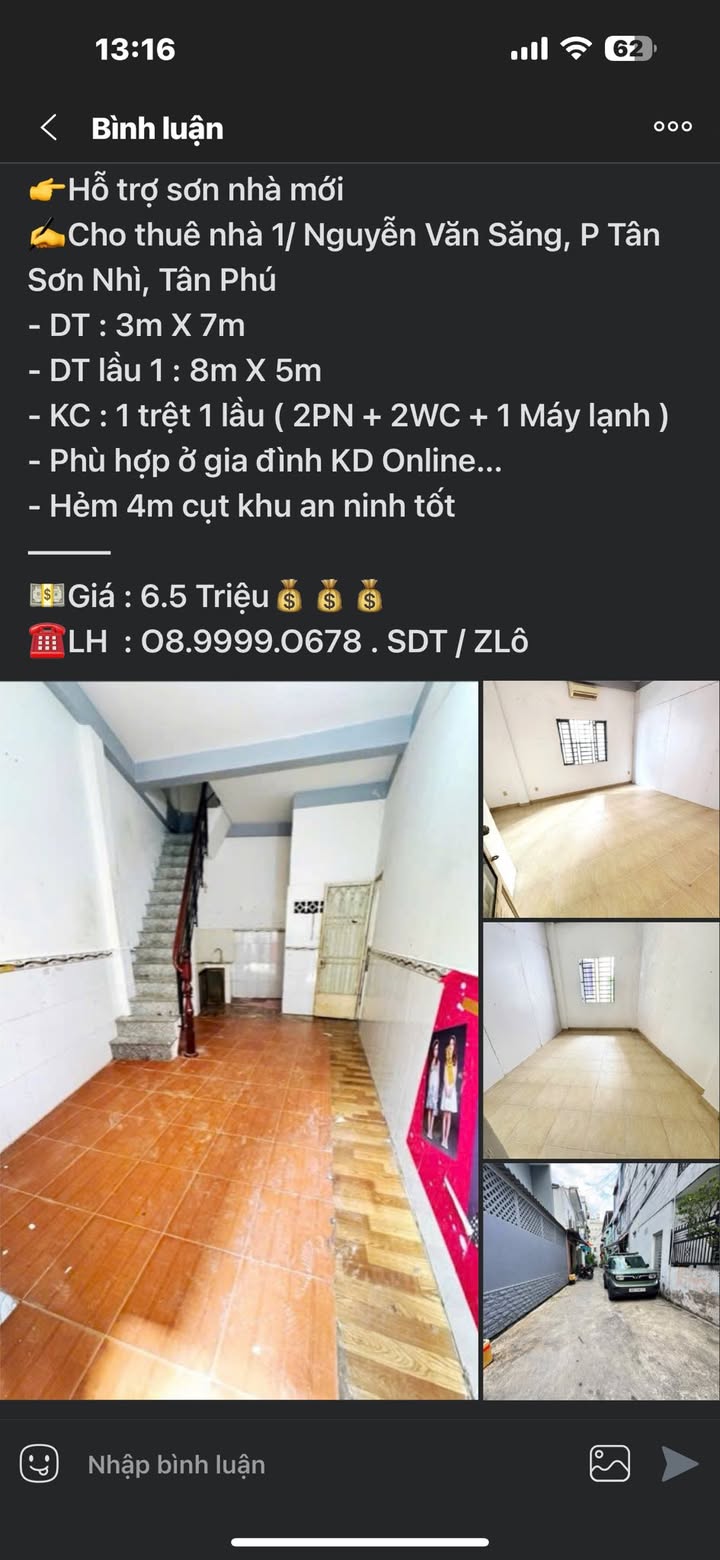 Nhà cho thuê tại Tân Phú, 2 căn giá từ 4.5 triệu - Hỗ trợ sơn mới!