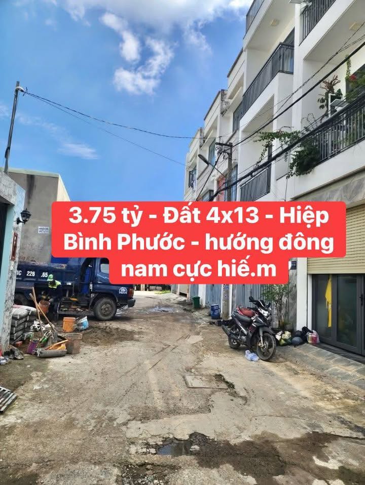 Đất nền Hiệp Bình Phước, Thủ Đức 52m² giá 3.75 tỷ - Hẻm 5m, hướng Đông Nam