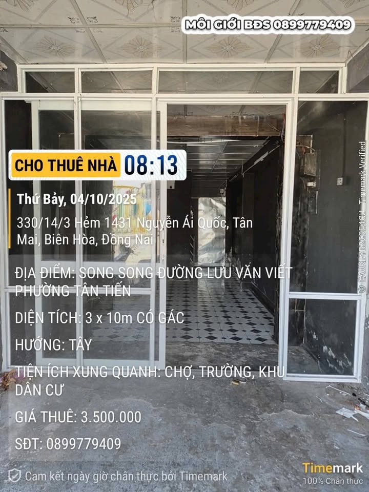 Cho thuê mặt tiền Chùa Con Ngựa, Tân Tiến, Trảng Bom - Diện tích 30m² chỉ 3.5 triệu