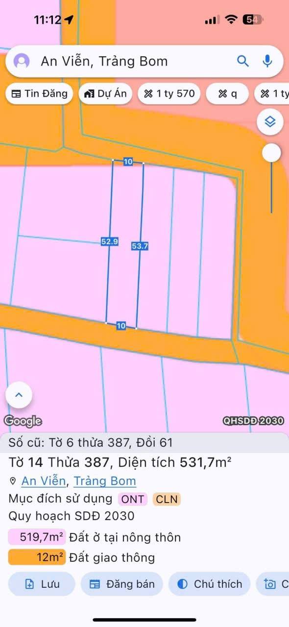 Đất nền 2 mặt tiền Đồi 61 Trảng Bom 531m² - Sổ đỏ chính chủ, giá thương lượng!