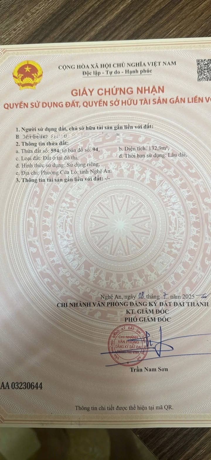 Đất chính chủ Cửa Lò 133m² mặt đường - Cơ hội đầu tư tuyệt vời!