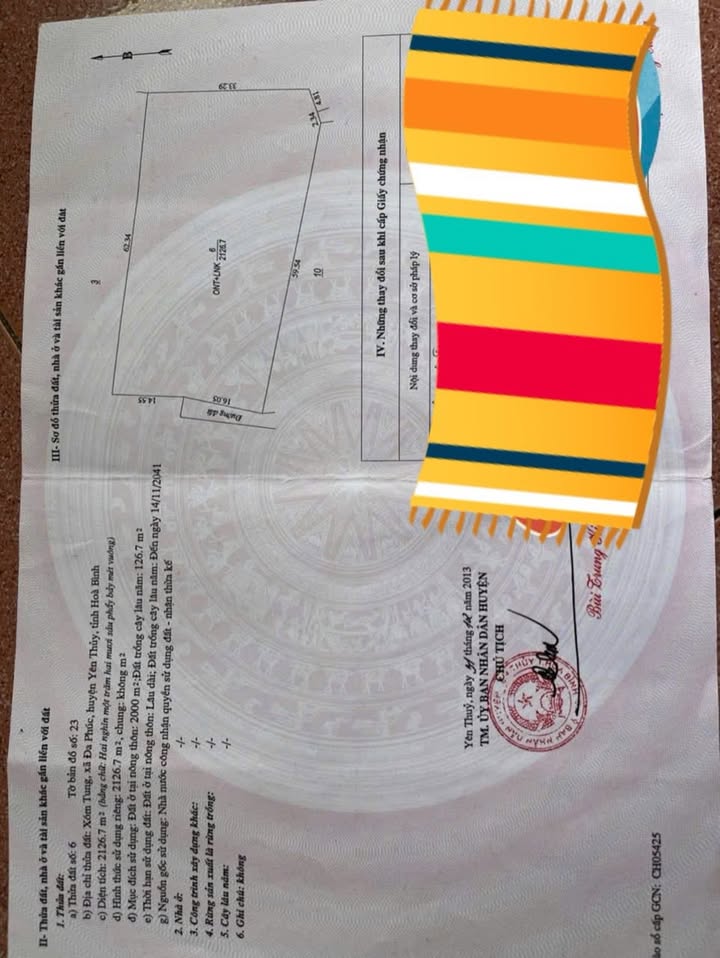 Đất nền xóm Bèo Tung, xã Đa Phúc, Yên Thủy 2126m² giá chỉ 2.126 tỷ - Lô góc 2 mặt đường