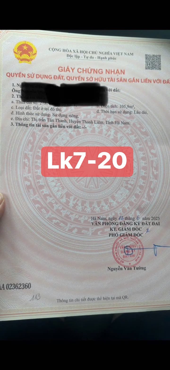 Đất dự án Tân Thanh Elite City 106m² giá 2.48 tỷ - Sổ đỏ trao tay, tiện ích đầy đủ!