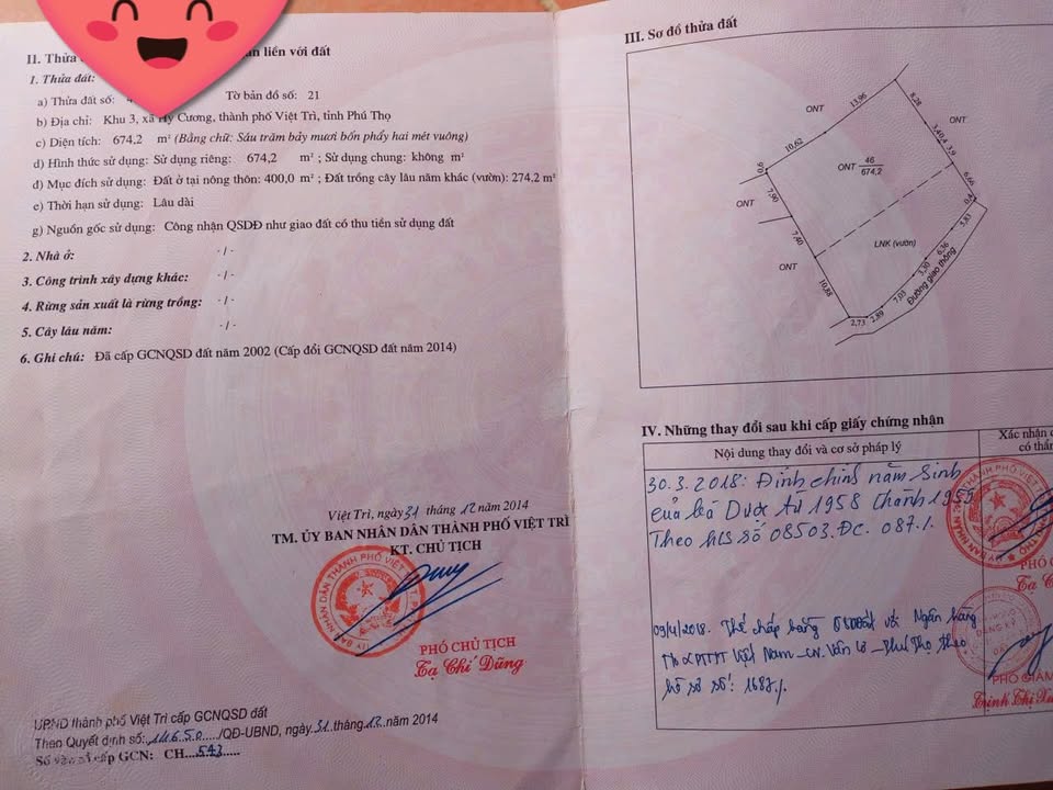 Đất nền khu 3 xã Hy Cương 674m² giá 3 tỷ - Đầu tư sinh lời ngay!