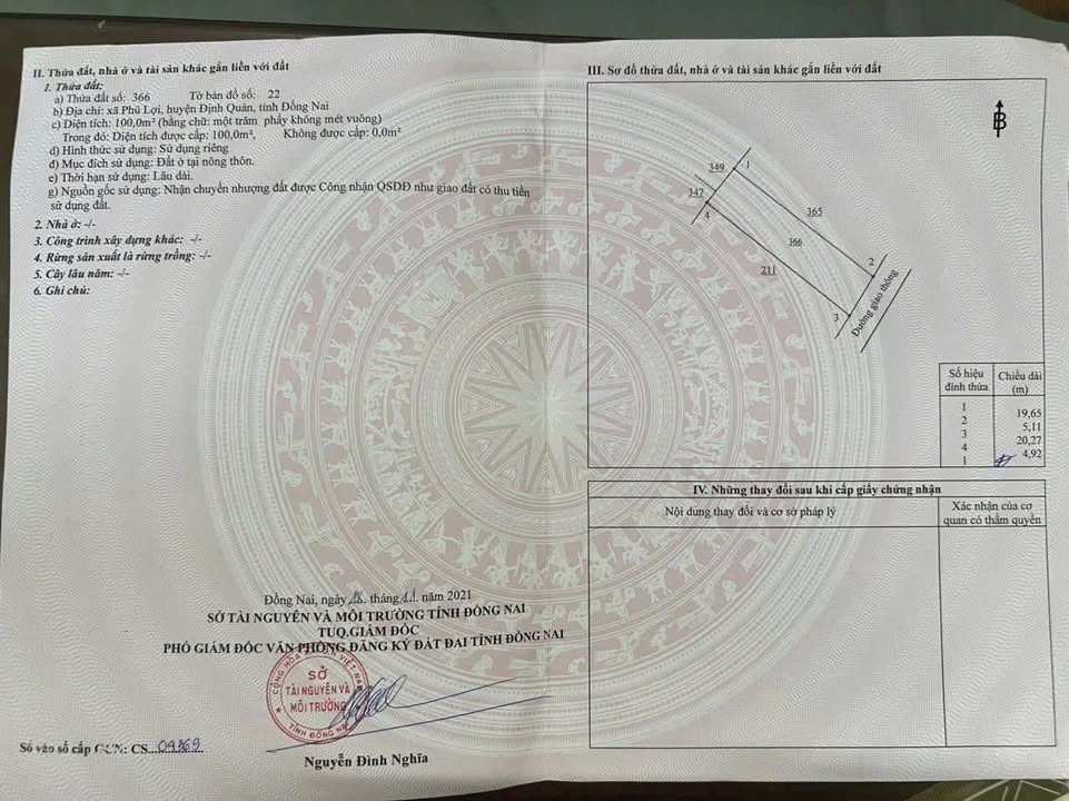 Đất thổ cư 100m² phường Phú Lợi, Định Quán chỉ 1.55 tỷ - Đầu tư sinh lời!