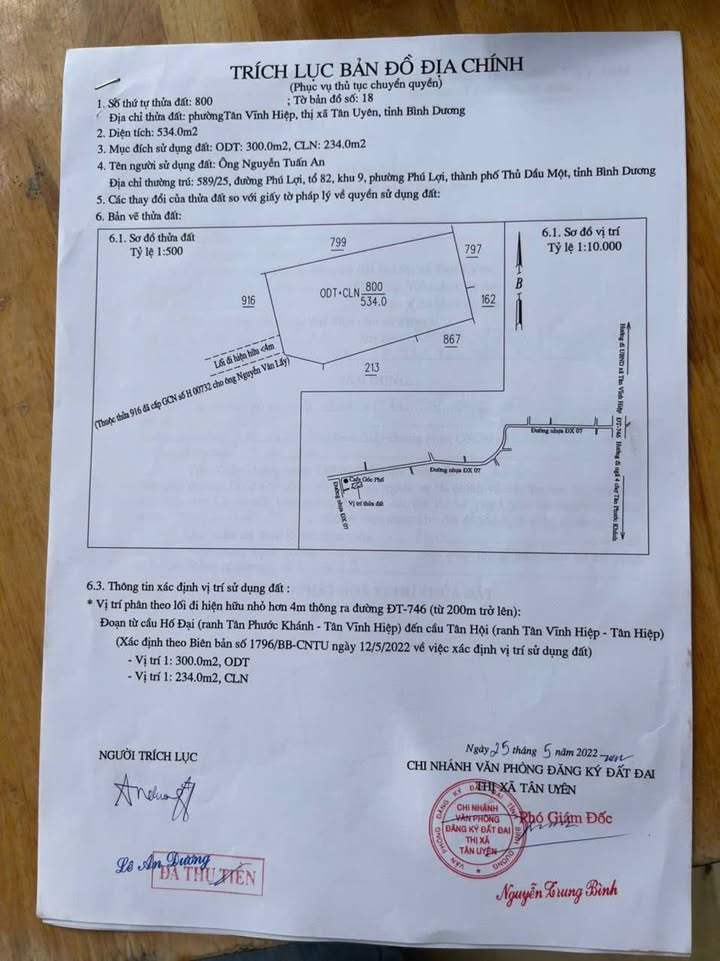 Đất Tân Vĩnh Hiệp 534m² giá 3 tỷ - Sổ hồng chính chủ, vị trí đẹp!