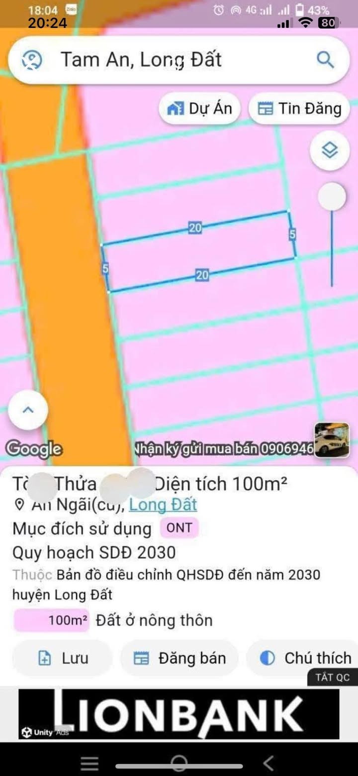 Đất thổ cư An Ngãi Long Điền 100m² giá 1.08 tỷ - Đầu tư sinh lời ngay!