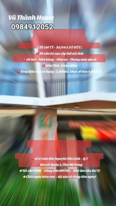 Bán tòa nhà 99 căn hộ cao cấp mặt tiền Nguyễn Văn Linh Quận 7 - Đầu tư sinh lời ngay!