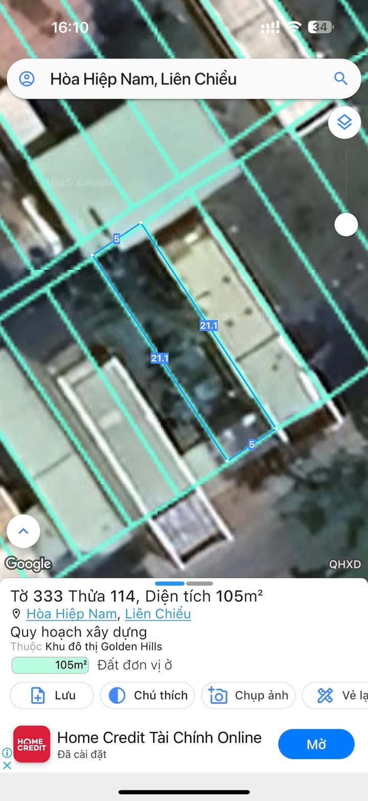 Đất nền Golden Hills City 210m² giá 11.5 tỷ - Vị trí trung tâm thuận tiện kinh doanh!