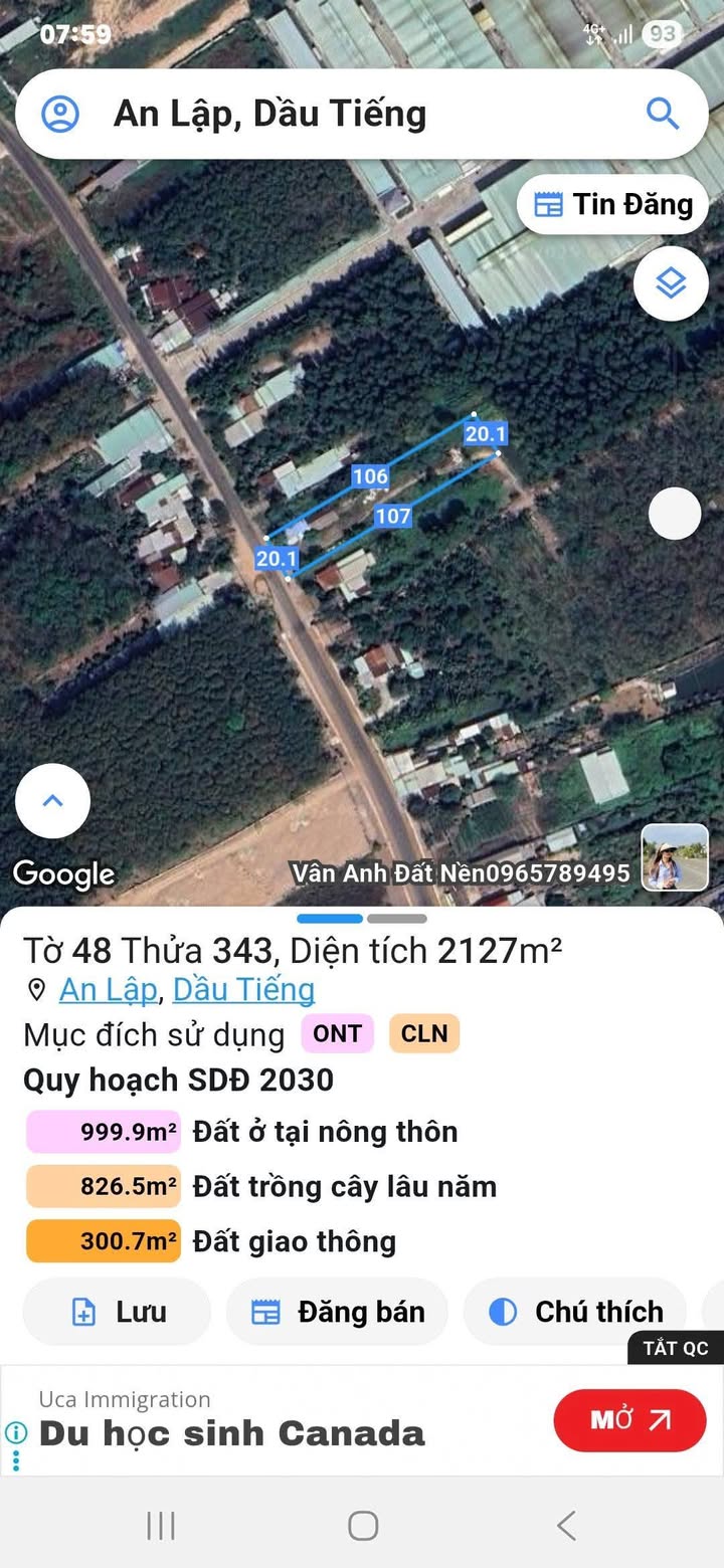 Đất nền 2140m² mặt tiền đường ĐT 748, xã An Lập - Cơ hội đầu tư tuyệt vời!