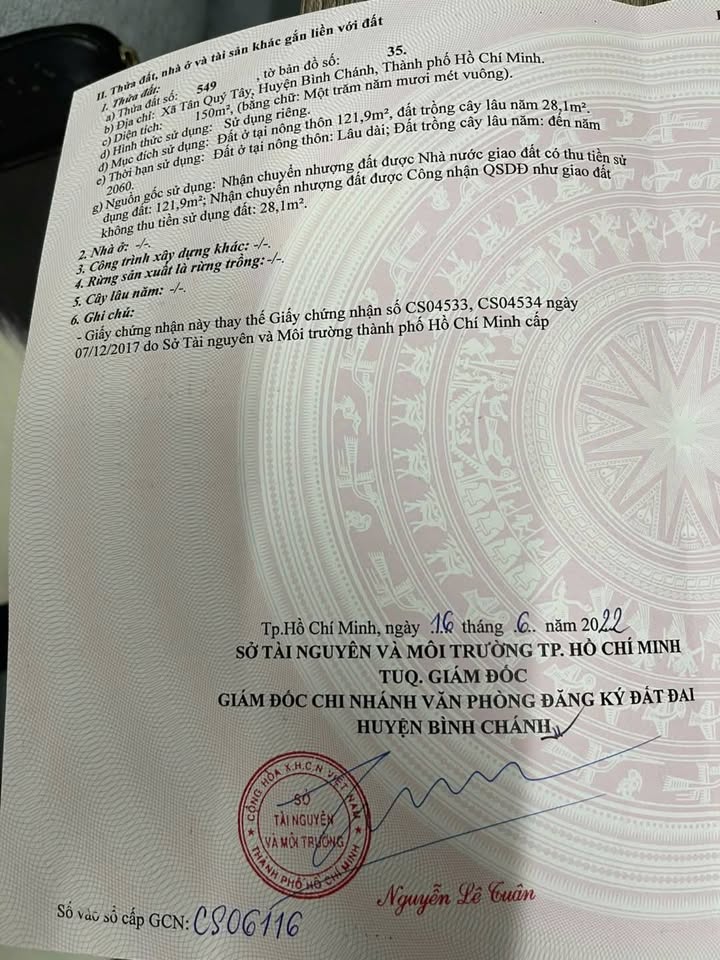 Đất thổ cư Tân Quý Tây, Bình Chánh 150m² giá 1.95 tỷ - Đầu tư sinh lời ngay!