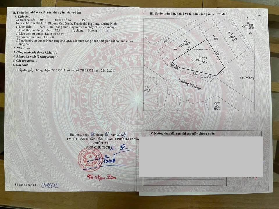 Đất nền ngõ 6 Cao Xanh Hạ Long 72.9m² giá 2.5 tỷ - Vị trí đắc địa, giao thông thuận lợi