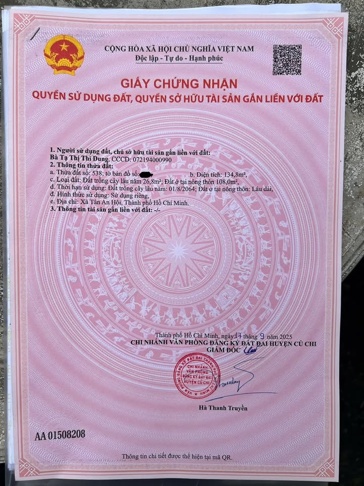 Đất Tân An Hội 135m² giá 1.35 tỷ - Chính chủ bán gấp, xây dựng ngay!