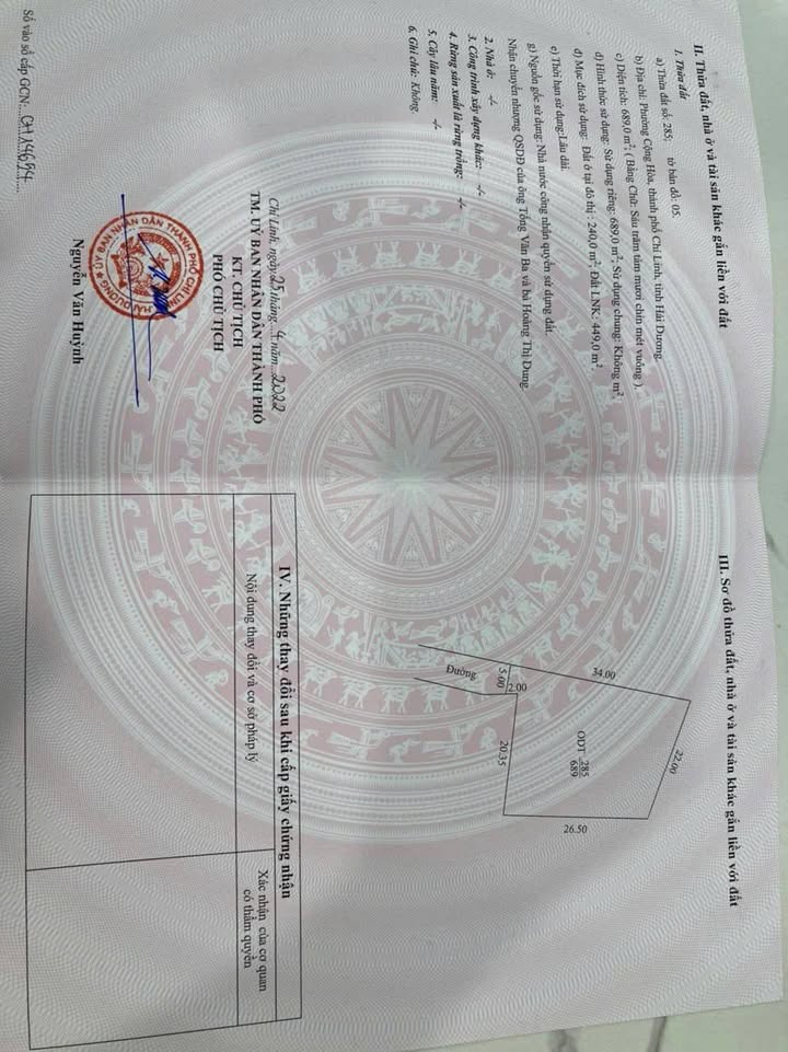 Đất nền Cộng Hòa, Chí Linh Hải Dương 689m² - Đầu tư sinh lời hiếm có!