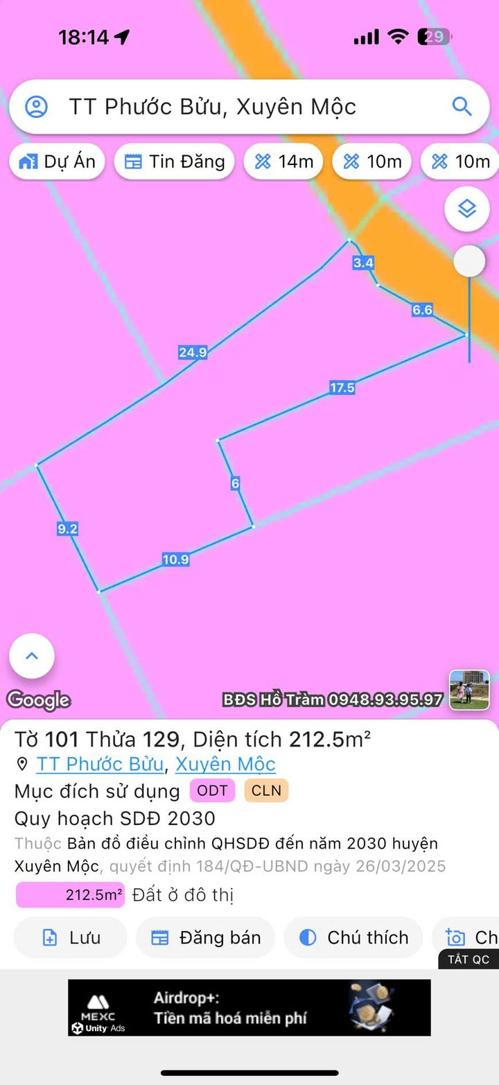 Đất nền Phước Bửu 260m² giá 1.5 tỷ - Khu dân cư đông đúc