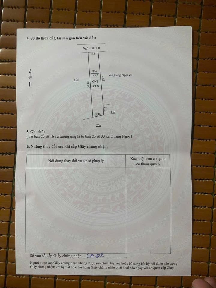 Đất nền Quảng Ngọc, Quảng Xương 195m² giá 390 triệu - Đường ô tô vào tận nơi!