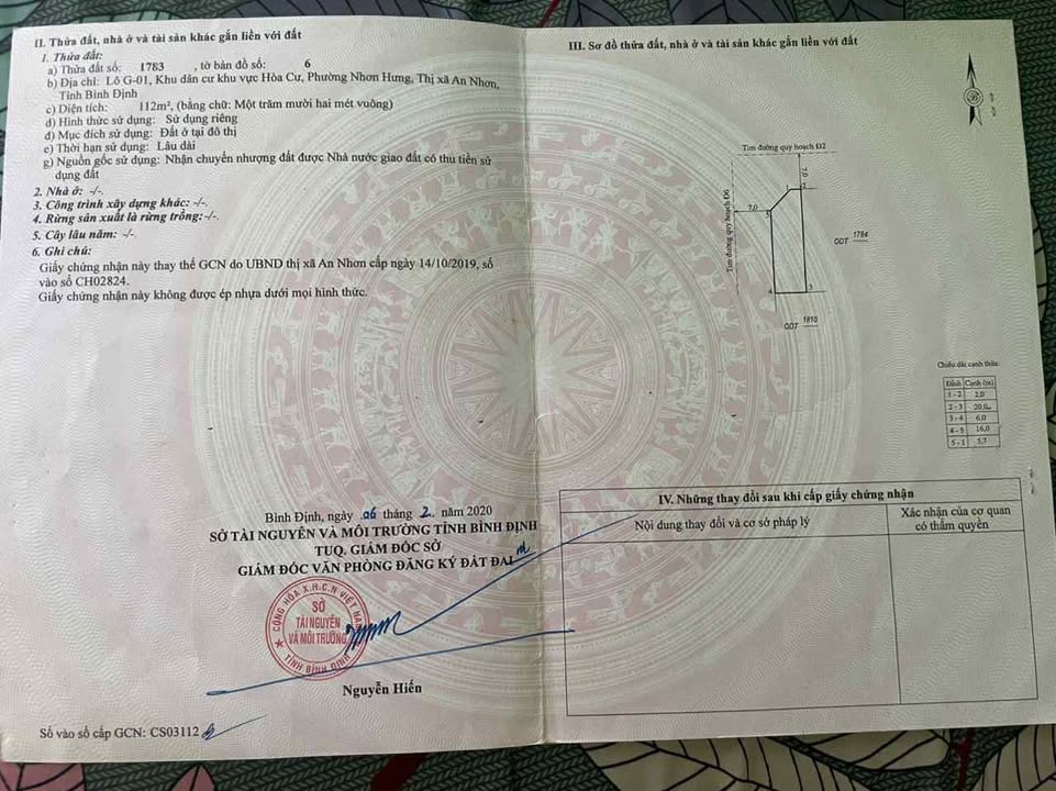 Đất nền khu dân cư Hòa Cư, phường Nhơn Hưng 112m² giá 1.55 tỷ - Lô góc thuận lợi kinh doanh!