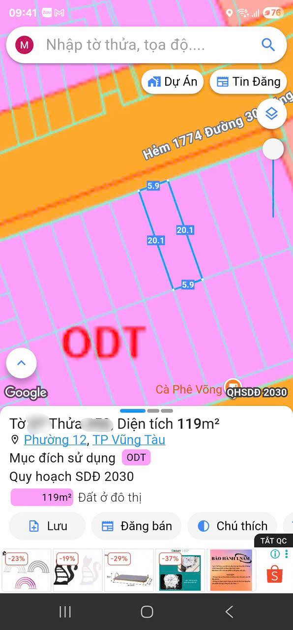 Đất thổ cư đường Vỉa Hè, Vũng Tàu 119m² giá 3.2 tỷ - Cơ hội đầu tư tuyệt vời!