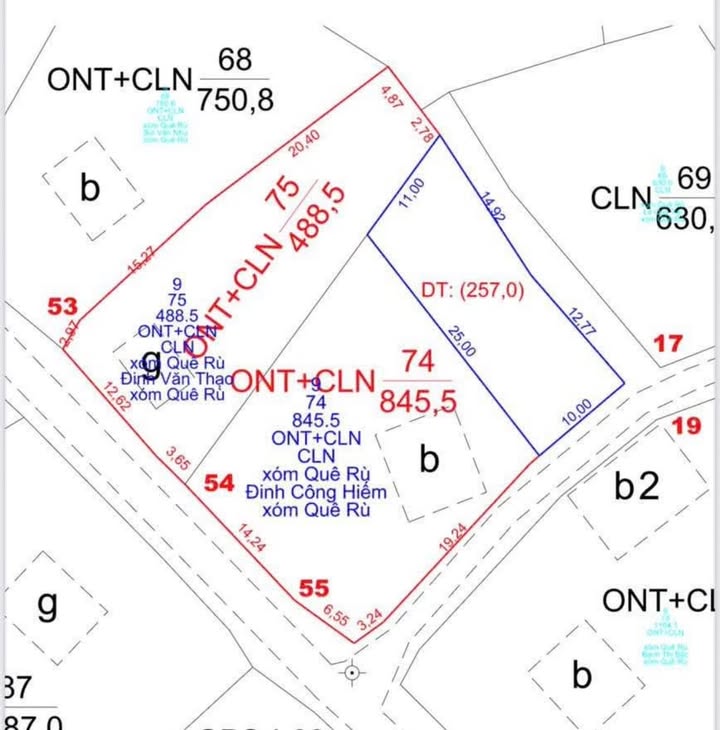 Đất thổ cư Vĩnh Đồng, Kim Bôi 257m² giá 771 triệu - Lô góc hai mặt tiền