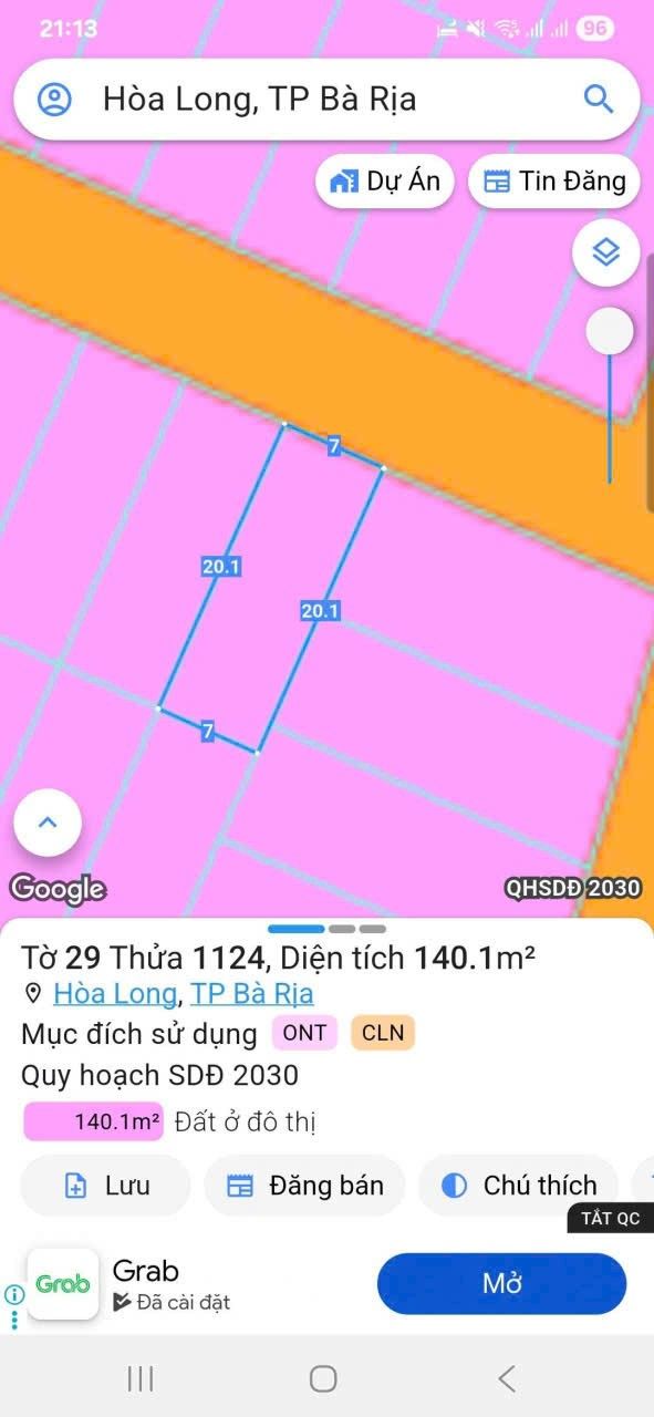 Đất nền Hòa Long Bà Rịa 140m² giá 1.39 tỷ - Cơ hội đầu tư tuyệt vời!