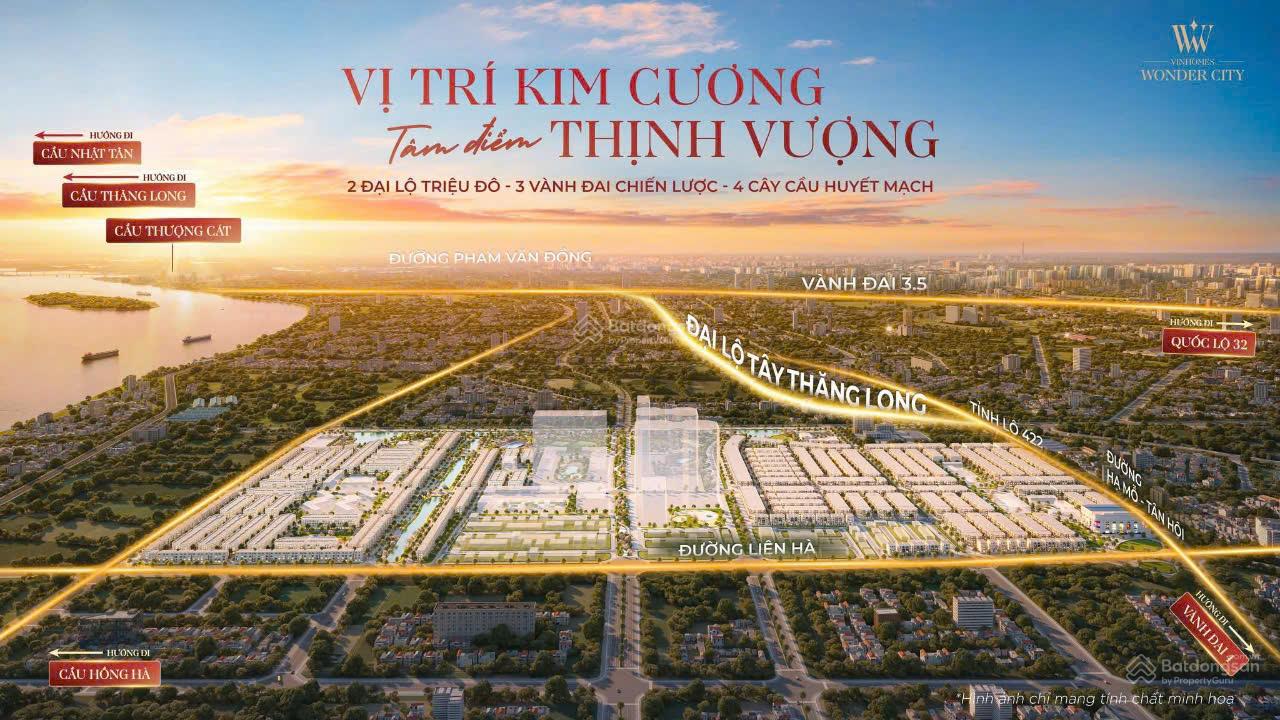 Biệt thự Vinhomes Wonder City Đan Phượng 90m² giá 13.5 tỷ - Chiết khấu tới 15% và tặng xe VinFast!