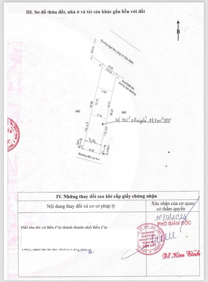 Đất nền 2 mặt tiền Tân Định, Bến Cát 312m² giá chỉ 2 tỷ - Cơ hội đầu tư hấp dẫn!