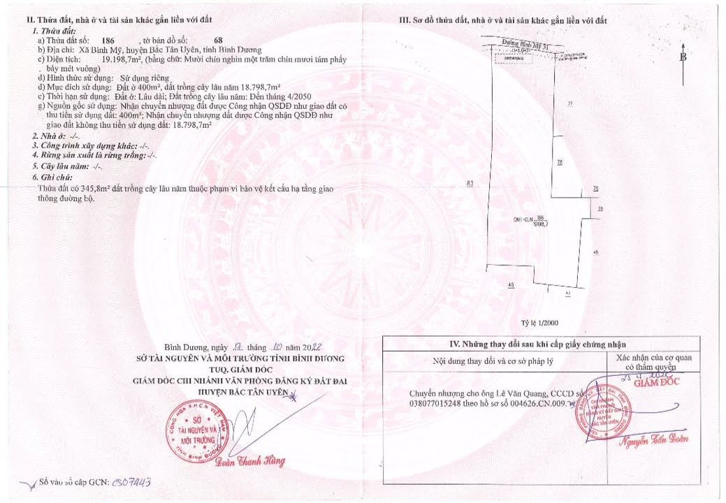 Đất nền Bình Mỹ – Bắc Tân Uyên, Bình Dương 23889m² giá 79 tỷ - Cơ hội đầu tư sinh lời!