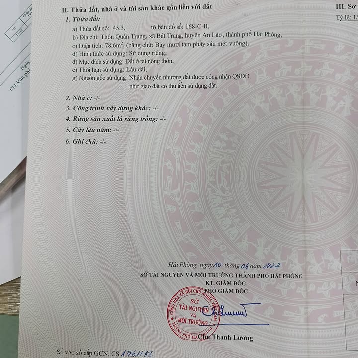 Đất nền Bát Trang, An Lão, Hải Phòng 79m² - Sổ hồng chính chủ, giá tốt!