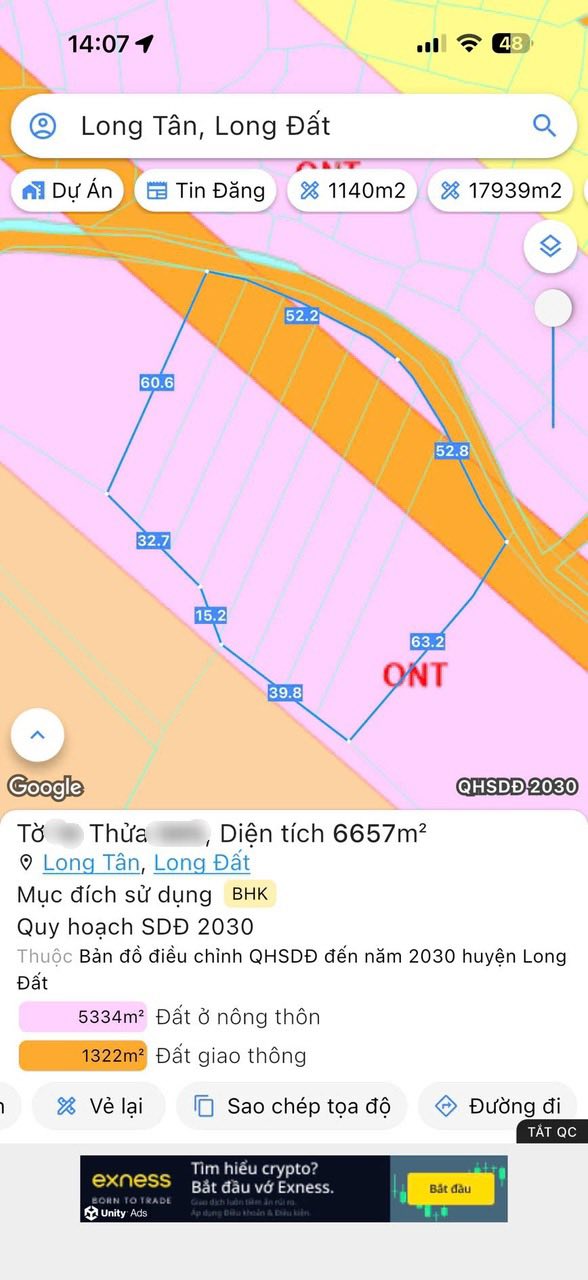 Đất nền Long Tân Đất Đỏ 6657m² - Sổ đỏ chính chủ, cơ hội đầu tư hấp dẫn!