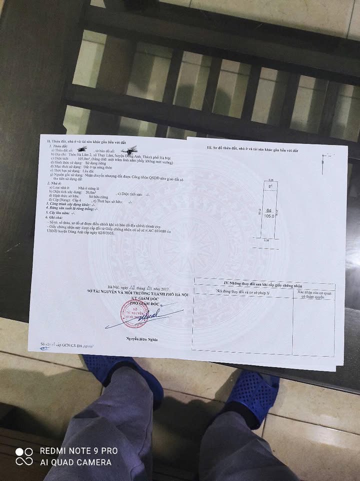 Đất thổ cư 105m² mặt tiền 5m tại thôn Hà Lâm, Đông Anh - Giá chỉ 6.825 tỷ!