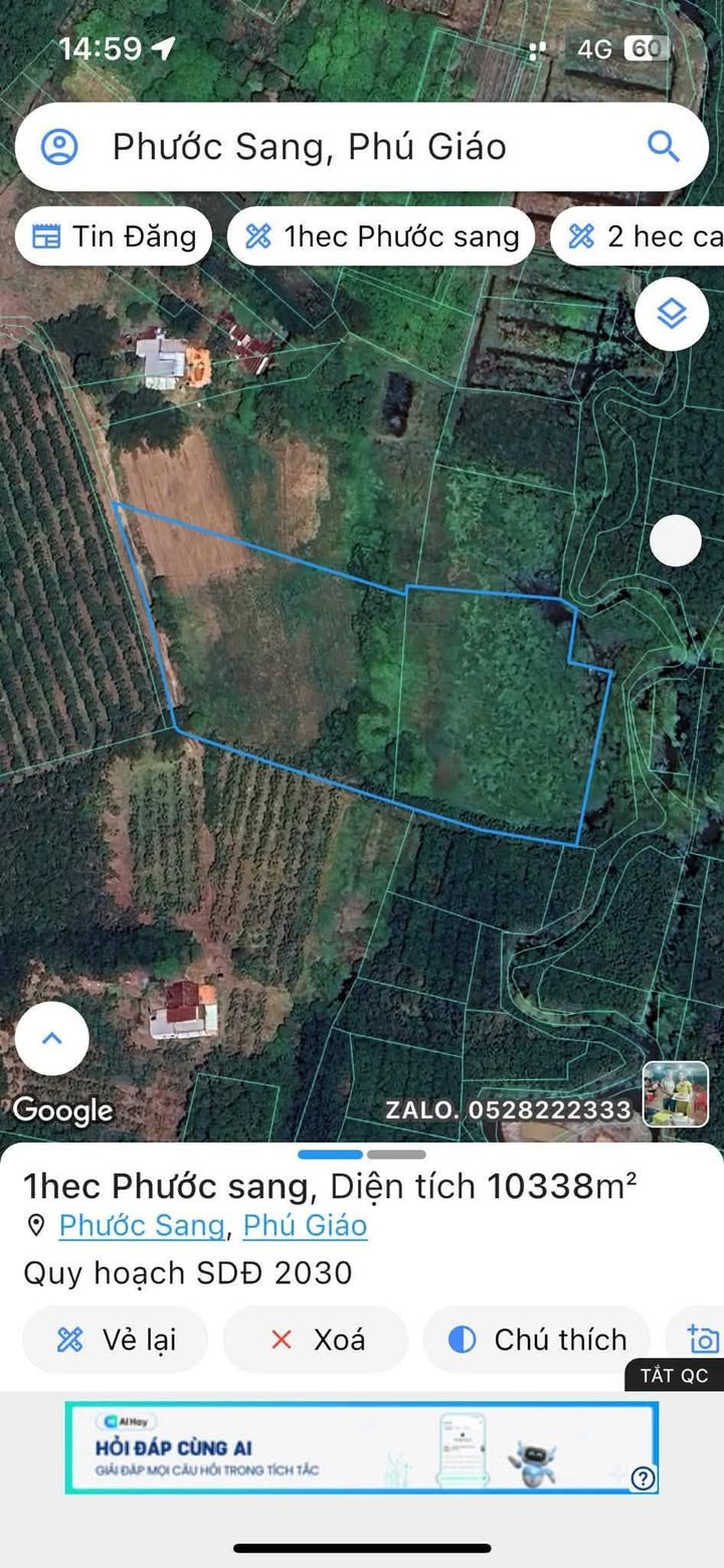 Đất nền Phước Sang, Phú Giáo 10.000m² giá chỉ 3.7 tỷ - Cơ hội đầu tư tuyệt vời!