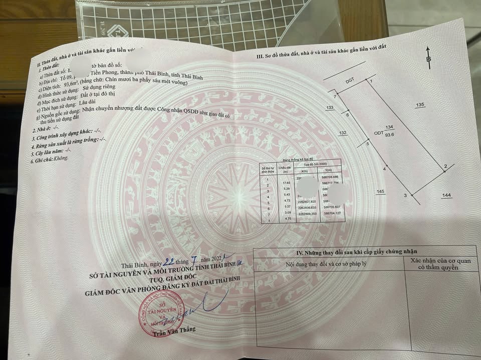 Đất nền đẹp đường Lý Bôn, Thái Bình 94m² giá chỉ 2.725 tỷ - Sổ đỏ chính chủ!