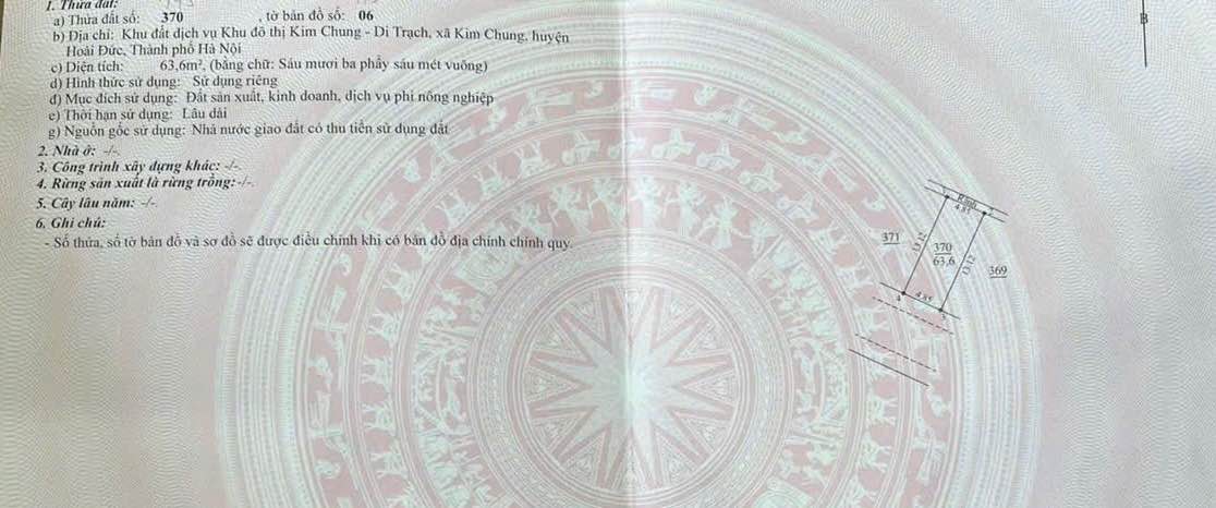 Đất dịch vụ Thăng Long 9 Kim Chung 63.6m² - Vị trí vàng, giá cực tốt!