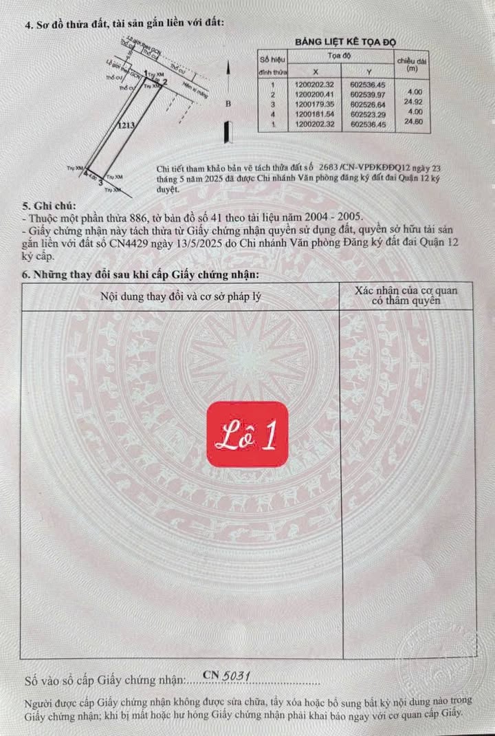 Đất nền 200m² hẻm 94 Vườn Lài, An Phú Đông, Gò Vấp – Giá 12.1 tỷ - Cơ hội đầu tư tuyệt vời!