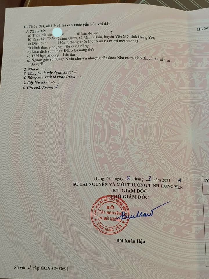 Đất nền Minh Châu, Yên Mỹ 130m² giá 5 tỷ - Sổ hồng sang tên ngay!