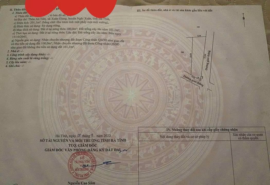 Đất nền An Tiên, Nghi Xuân 201,1m² giá 1 tỷ - Cơ hội đầu tư tuyệt vời!